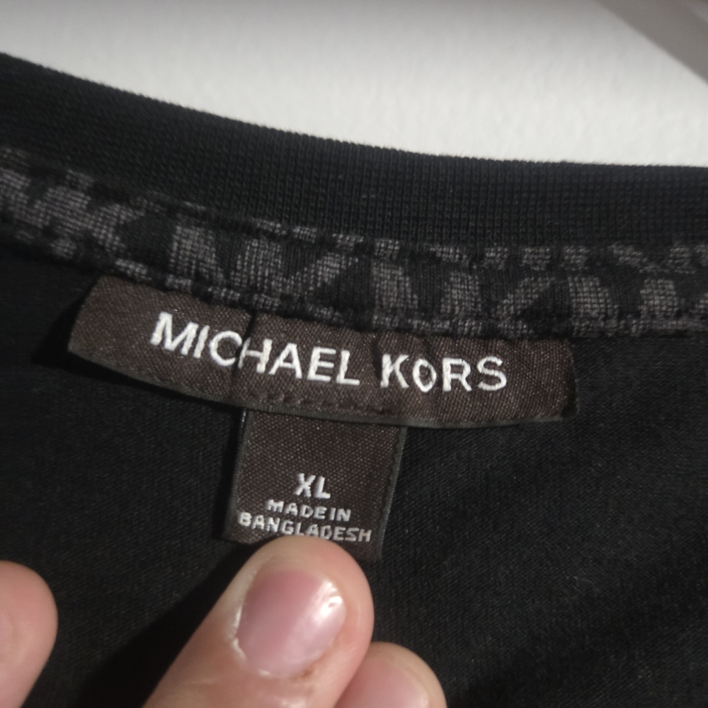 Michael Kors Black and Gray Short Sleeve Tee Mens XL - Picture 3 of 4